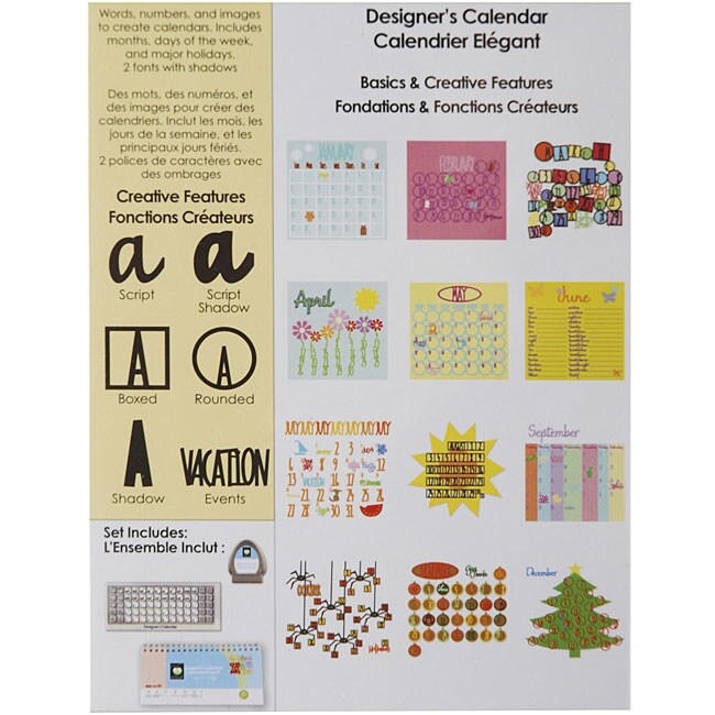 Cricut Designer's Calendar Cartridge Free Shipping On Orders Over 45