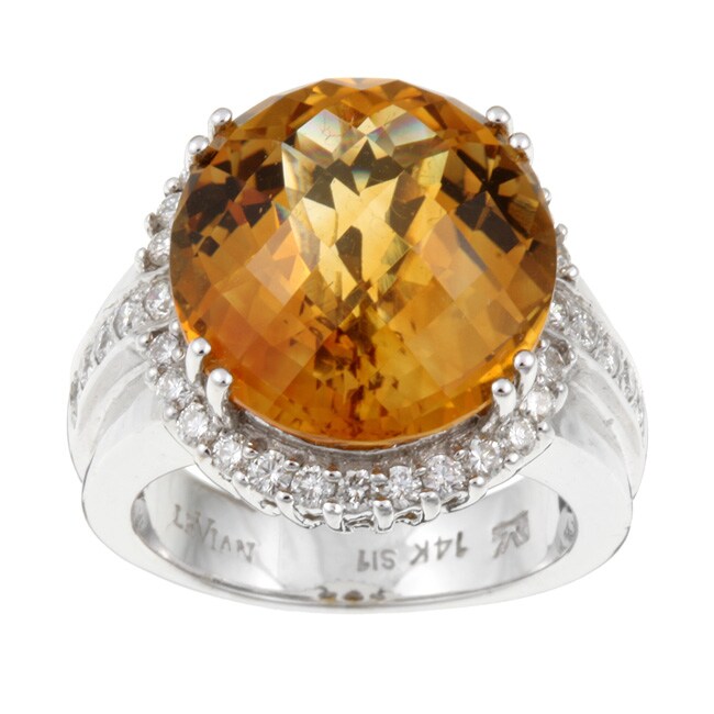Shop Encore by Le Vian 14k Gold Citrine and 4/5ct TDW Diamond Ring (H-I ...