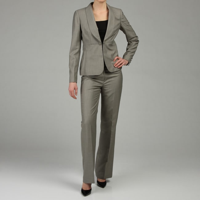 Nine West Women's 1-button Sharkskin Pant Suit - 12440848 - Overstock ...