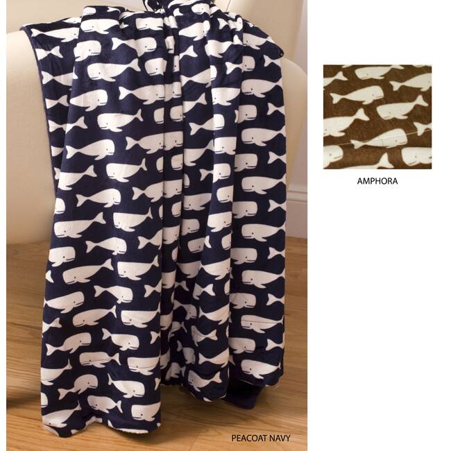 Wally Whale Microluxe Throw Blanket