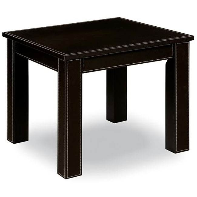 Brooklyn Brown Faux Leather End Table Free Shipping Today Brooklyn Brown Faux Leather End Table