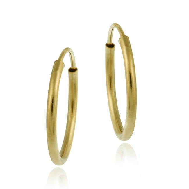 10k Gold 11mm Endless Hoop Earrings Today $23.49 