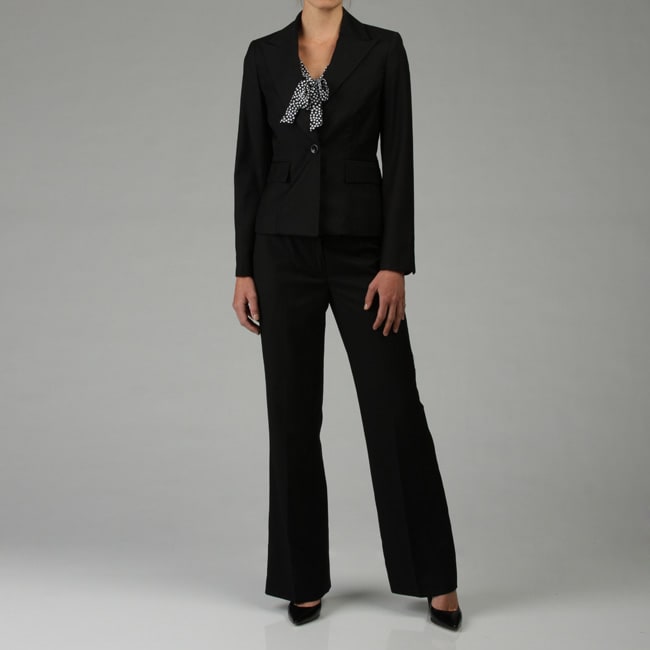 Nine West Women's 3-piece Black Pant Suit - 12455621 - Overstock.com ...
