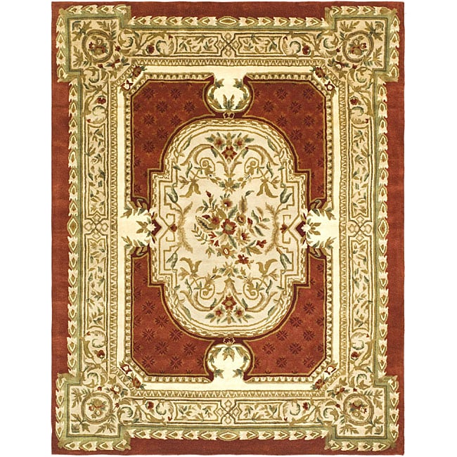 Safavieh Handmade Classic Burgundy/ Beige Wool Rug - 8'3 x 11'