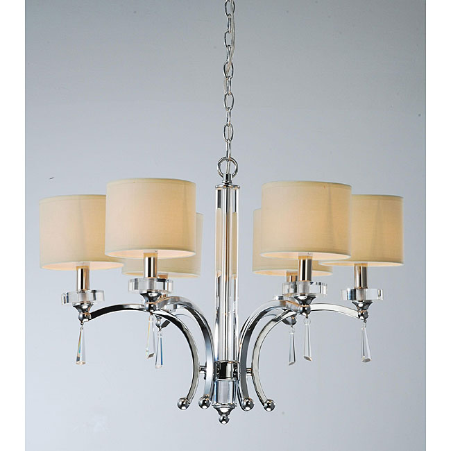 Crystal Base 6 light Chandelier  