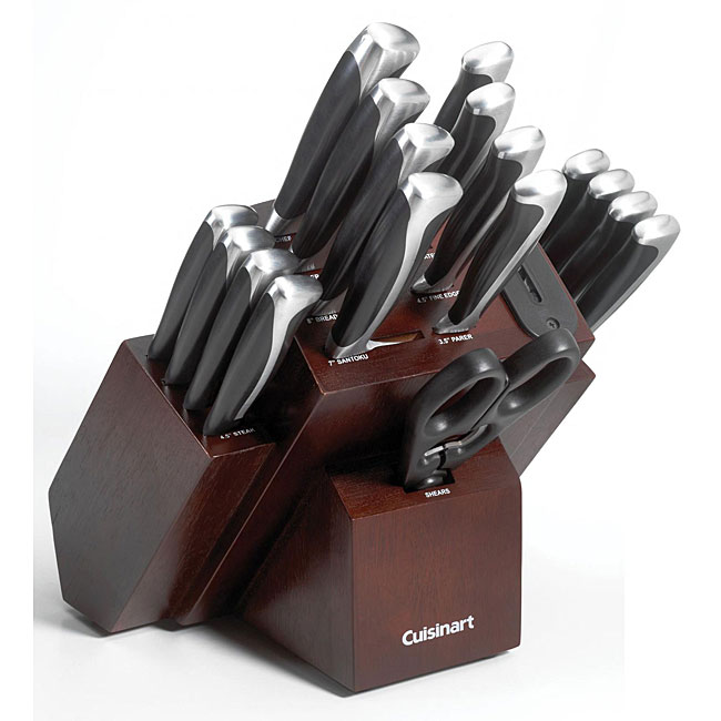 Cuisinart Sidetang 18piece Cherry Block Knife Set Free Shipping