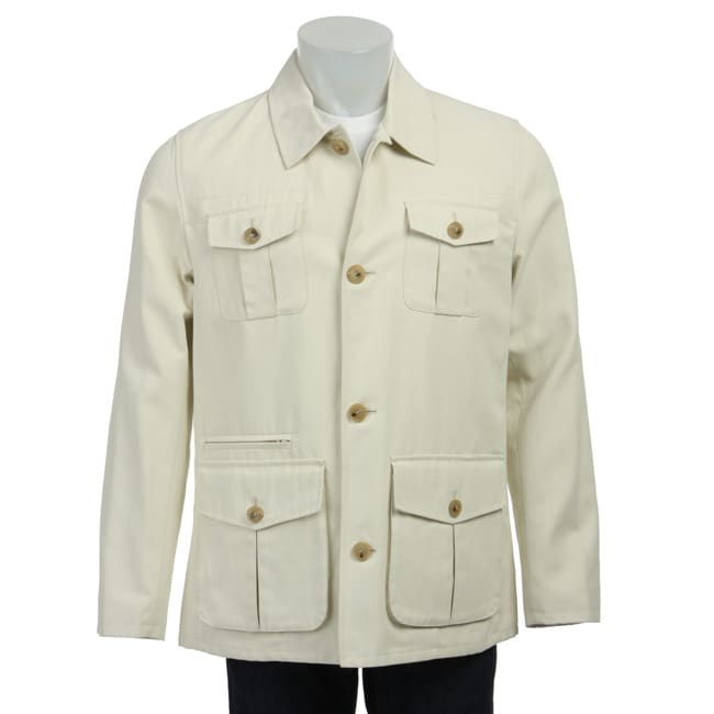 Cole Haan Mens Cotton/Linen Blend Safari Jacket  