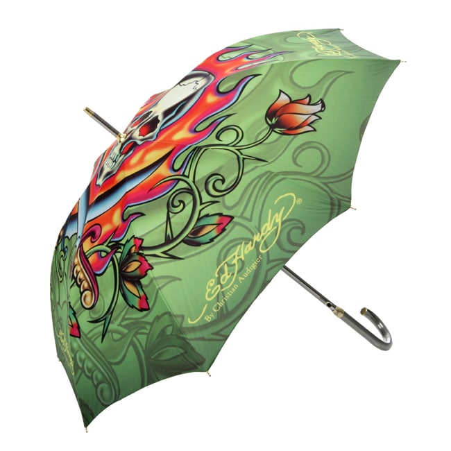 Ed Hardy 25 inch Pirate Skull Umbrella  