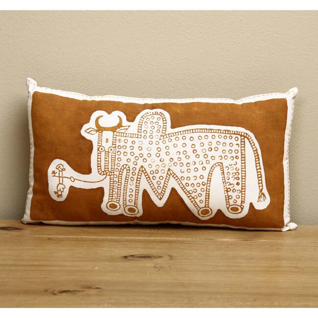 Block Print Animal Pillow (India)  