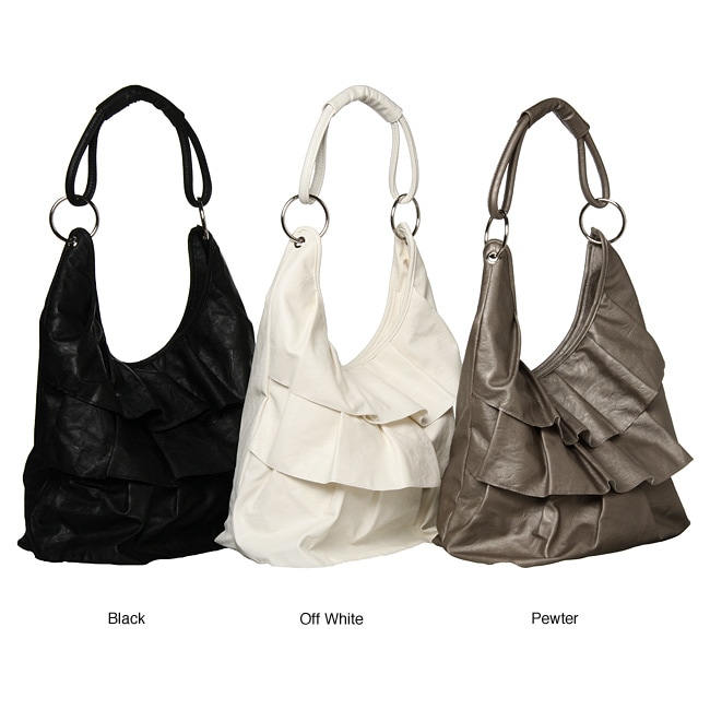 Valencia Ruffled PVC Hobo  