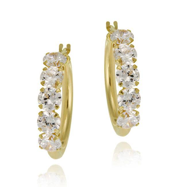 Icz Stonez 10k Yellow Gold Cubic Zirconia 20mm Hoop Earrings Icz Stonez 10k Yellow Gold Cubic Zirconia 20mm Hoop Earrings