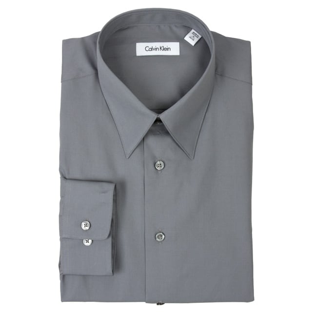 Calvin Klein Mens Grey Dress Shirt  