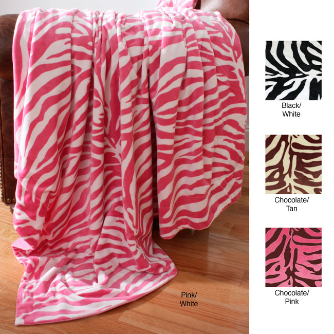 zebra print plush blanket