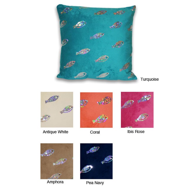 Microluxe Nemo Sequin Fish 18x18 inch Pillow Thro Throw Pillows