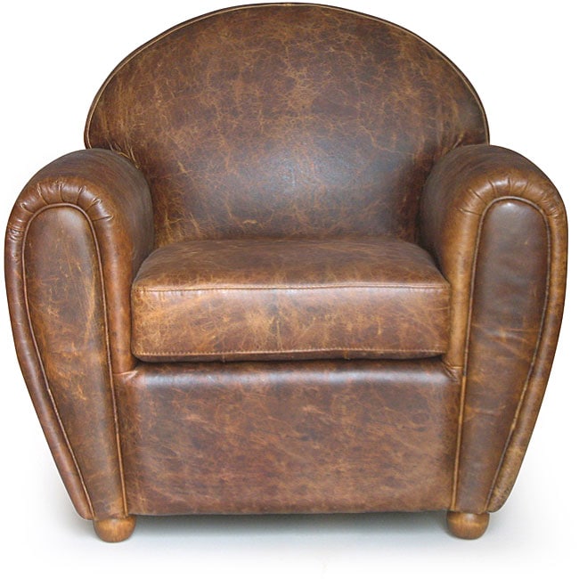 Classic Cigar Style Vintage Leather Club Chair 12521800 Overstock