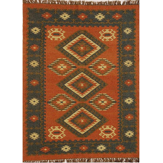 Hand woven Wool/ Jute Rug (8 x 106)