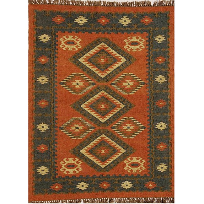 Hand-woven Wool/ Jute Rug (8' x 10'6) - 8' x 10'6