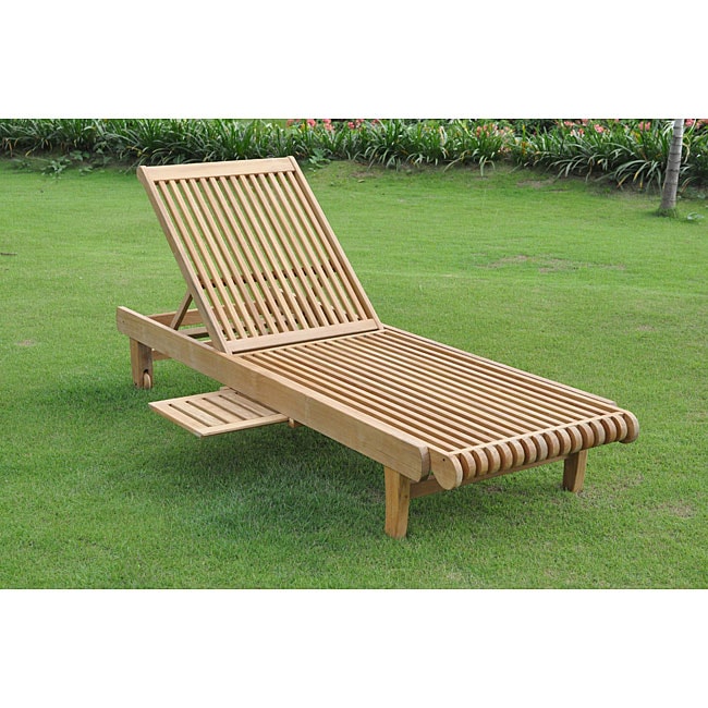 Kokomo Teak Sunlounger with Pull out Tray  