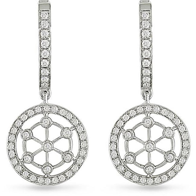 18k White Gold 5/8ct TDW Diamond Circle Earrings (G H, I1) MSRP 