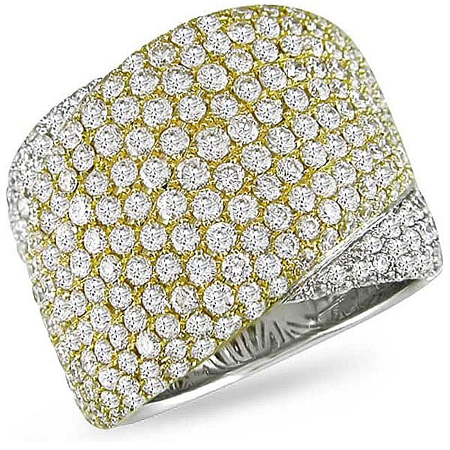 18k Two tone Gold 4 3/4ct TDW Diamond Ring (G H, SI2)