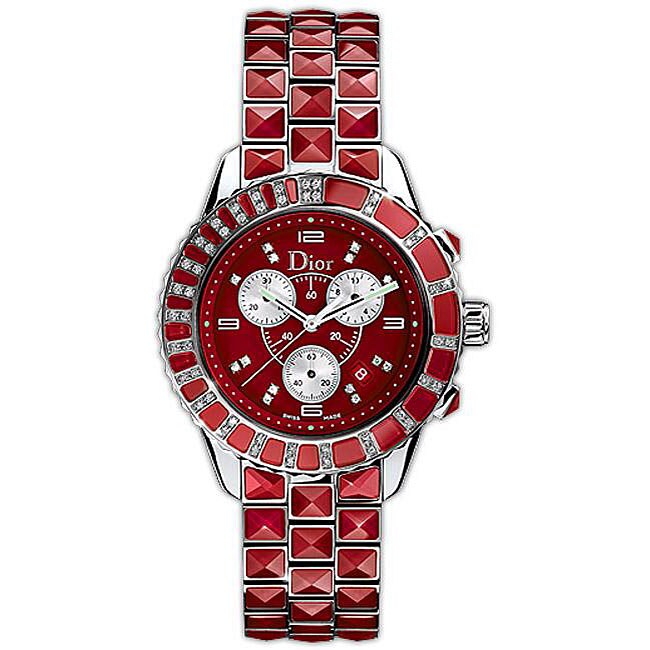 Christian Dior Christal Red Chronograph Women's Watch