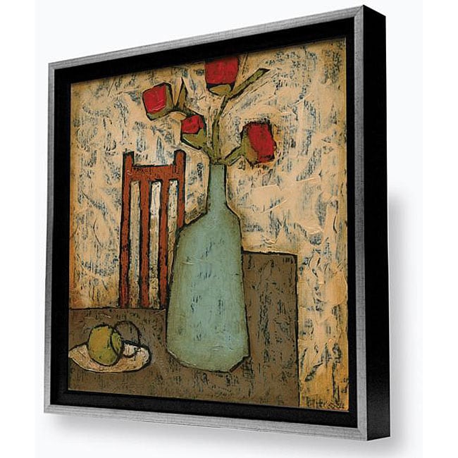 DeRosier Vase with Fruit IV Framed Canvas Painting  