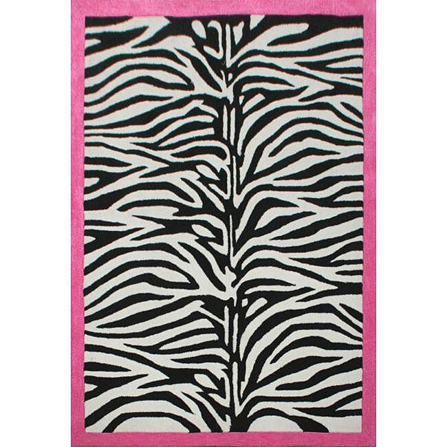 Shop nuLOOM Handtufted Pino Collection Zebra Pink Rug (7'6 x 9'6