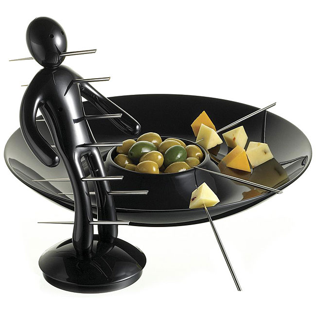 The Ex Skewer Set with Unique Black Holder and Tray designed by 