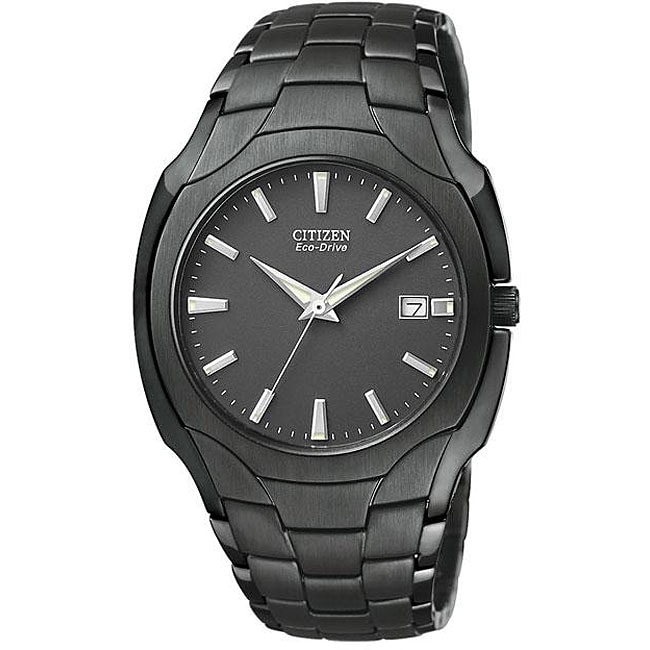 Citizen Mens Eco Drive Ion plated Black Stainless Steel Watch 