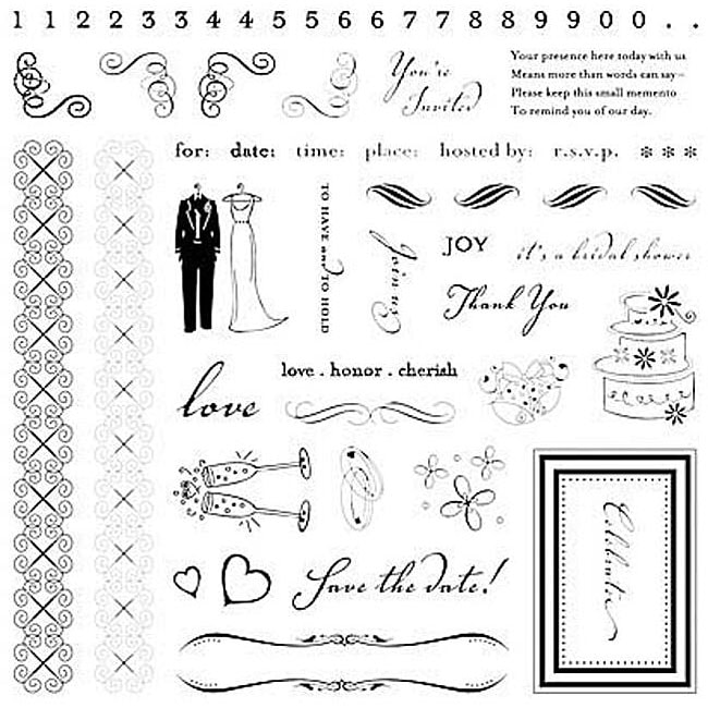 Fiskars 62 piece Clear Wedding Stamp Set  