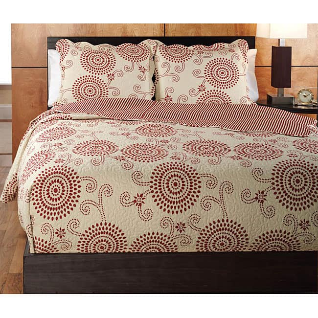 Inkwell Red 3-piece Quilt Set