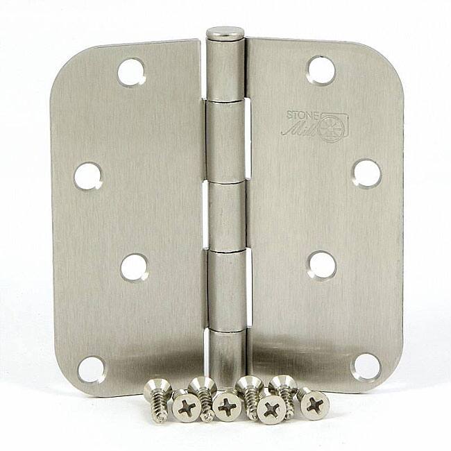 Stone Mill Satin Nickel 4-inch Door Hinge (Set of 2)