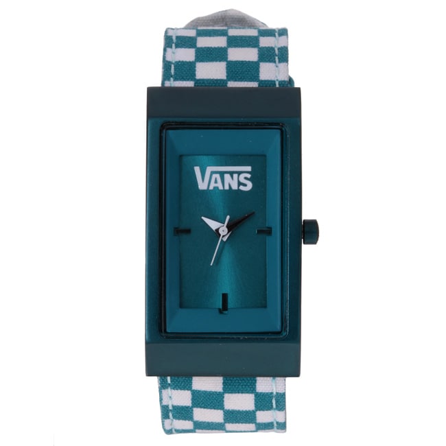 VANS Womens Heaven Teal Checker Strap Watch  