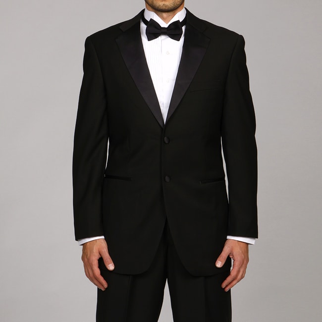 Shop Caravelli Italy Men's Black 2-Button Tuxedo - Free Shipping Today ...