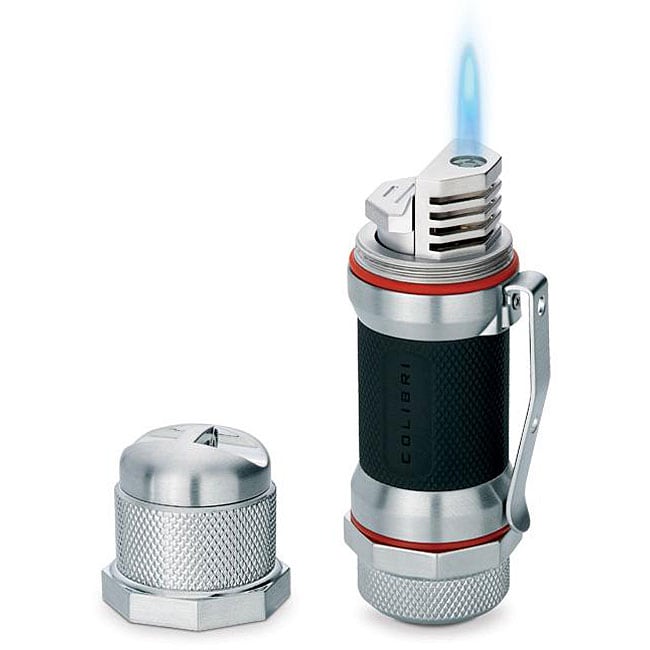 Colibri Xtreme II Silvertone and Black Jet Flame Lighter   