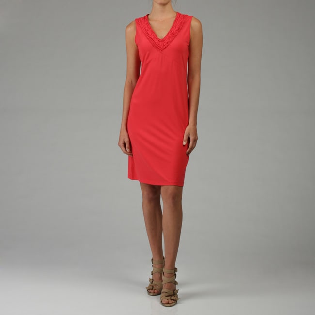 110 West Womens Braided V neck ITY Dress