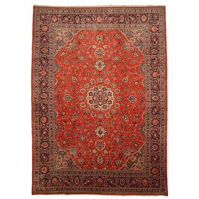 Hand knotted Sarouk Rust Persian Wool Rug (911 x 137)