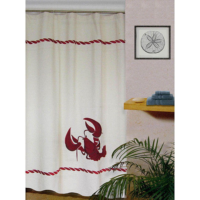 Lobster Linen blend Shower Curtain  