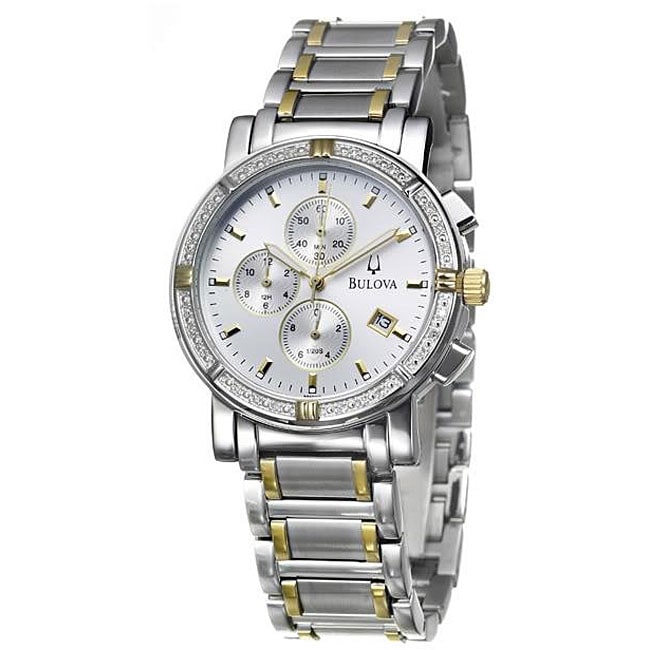 Bulova Men's Gold Plated Diamond Watch - Free Shipping Today ...