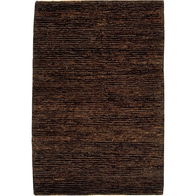 Hand knotted All natural Earth Brown Hemp Rug (4 X 6)