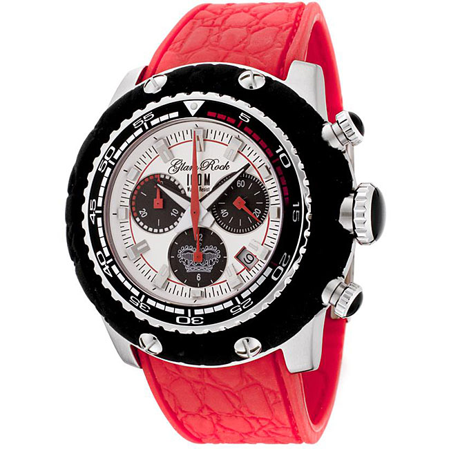 Glam Rock Miami Midsize Red Silicone Watch  