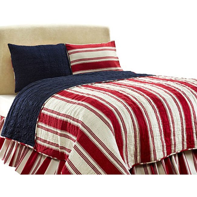 Camden Red 2 piece Twin Quilt Set  