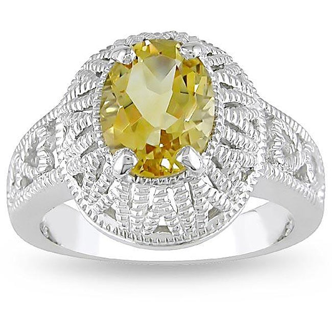 Sterling Silver Citrine Fashion Ring  