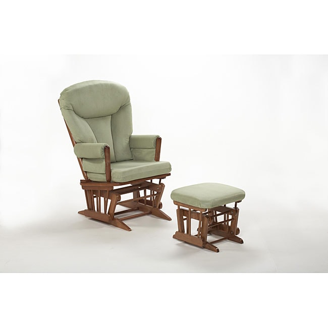 Hardwood and Sage Green Two-post Glider Rocker - Free Shipping Today ...