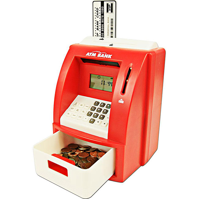 Red ATM Toy Bank With ATM Card  