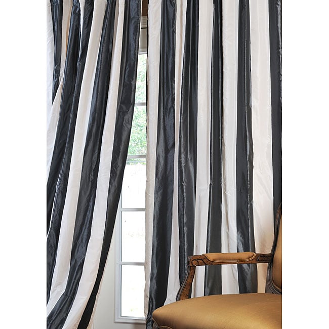  Stripe Faux Silk Taffeta 108 inch Curtain Panel  