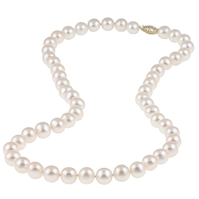 DaVonna White Freshwater Pearl 20 inch Strand (9 10 mm)