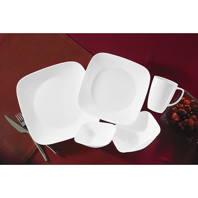 Corelle Square White 30 piece Dinnerware Set