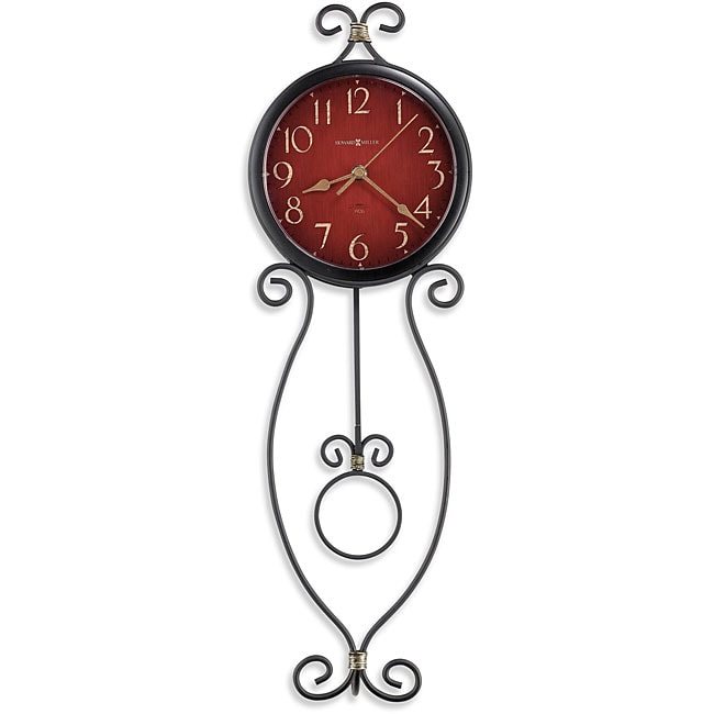 Howard Miller Addison Rustic, Farmhouse Chic, Bold and Vibrant, Transitional Style Wall Clock with Pendulum, Reloj De Pared