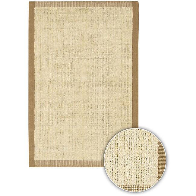 Hand-knotted Mandara Tan Jute Rug (2'6 x 7'6)